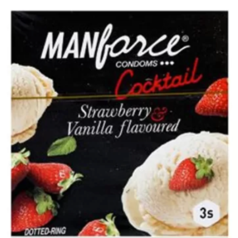 Manforce Cocktail Strawberry Vanilla Flavoured Condom